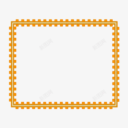 橙色的相框png免抠素材_新图网 https://ixintu.com 写实 手绘 拟物化 框架 相框