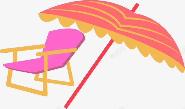 太阳伞躺椅png免抠素材_新图网 https://ixintu.com 太阳伞 矢量素材 素材 躺椅