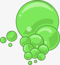 绿色卡通风格气泡素材