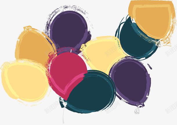 卡通手绘气球彩色矢量图ai免抠素材_新图网 https://ixintu.com 卡通 彩色 手绘 气球 矢量图