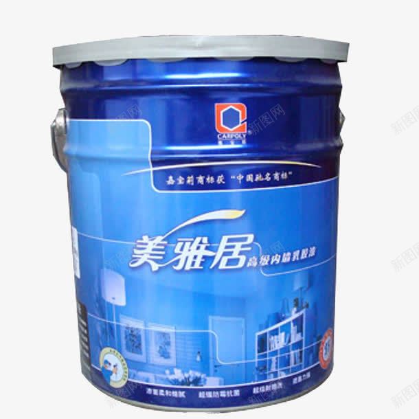 美雅居漆料png免抠素材_新图网 https://ixintu.com 产品实物 刷墙漆料 涂料 蓝色罐装 铁罐