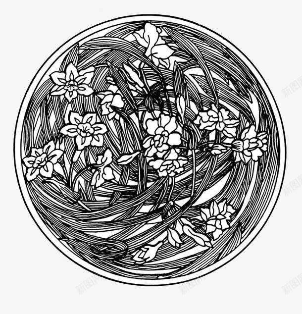 中国风月季花纹理png免抠素材_新图网 https://ixintu.com 中国风 月季花 花朵 银币