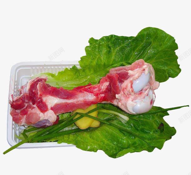 新鲜食物肉类蔬菜png免抠素材_新图网 https://ixintu.com 姜 猪腿 猪骨头 葱 青菜