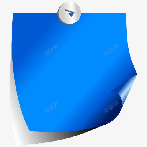 订墙上的蓝色纸png免抠素材_新图网 https://ixintu.com 图钉 蓝色纸 订墙