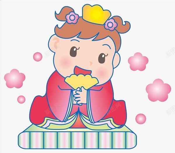 穿着和服的小女孩png免抠素材_新图网 https://ixintu.com 卡通 和服 女爱 节日
