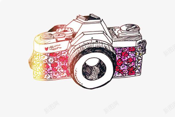 彩色花纹照相机png免抠素材_新图网 https://ixintu.com 卡通相机 彩色 照相机 花纹