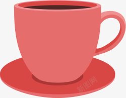 红色个性咖啡杯素材
