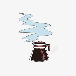咖啡壶子图形飘香素材