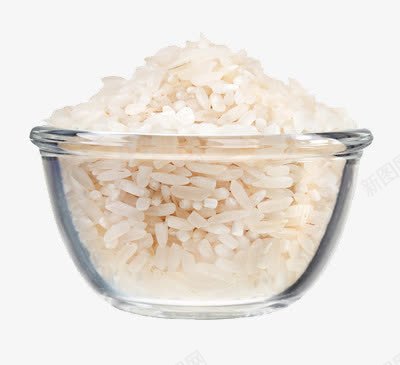 透明碗里的大米png免抠素材_新图网 https://ixintu.com 玻璃 白色 米饭