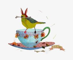 茶饮创意杯子艺术图案素材