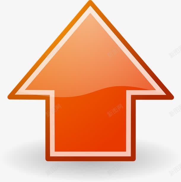 橙色向上箭头质感图标png_新图网 https://ixintu.com 向上 橙色 箭头 质感