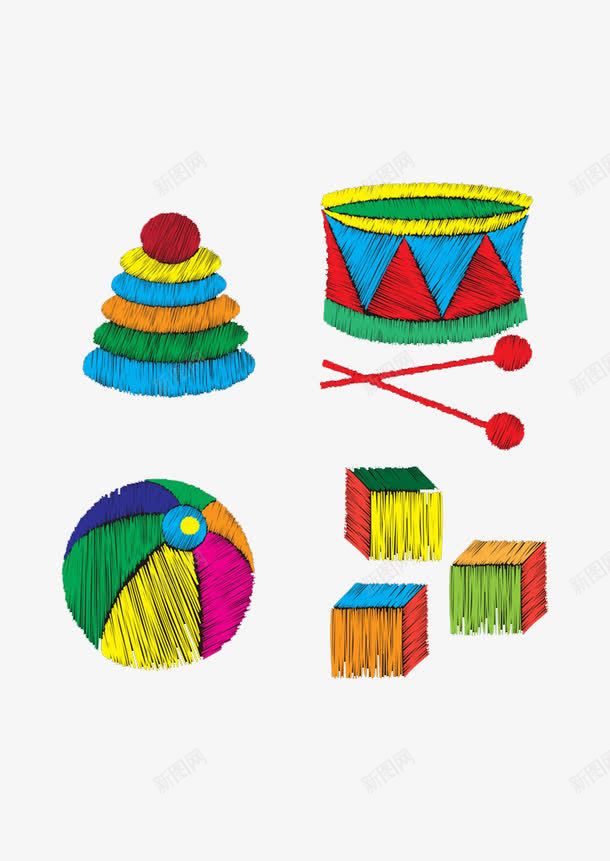 彩色线团织物png免抠素材_新图网 https://ixintu.com 创意 可爱 彩色 线球