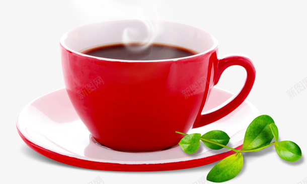 咖啡喝红色咖啡杯psd免抠素材_新图网 https://ixintu.com 咖啡喝红色咖啡杯
