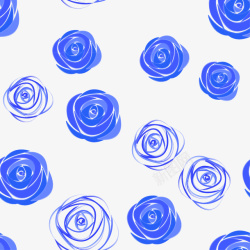 蓝色简约花朵边框纹理素材