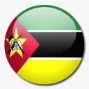 莫桑比克国旗国圆形世界旗图标图标