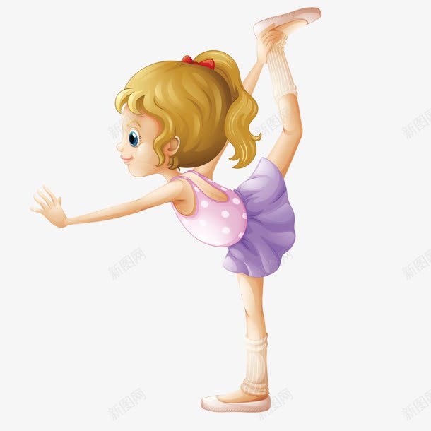跳芭蕾的卡通女孩png免抠素材_新图网 https://ixintu.com 卡通 女孩 芭蕾