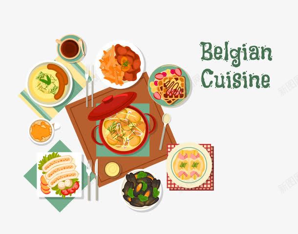 Belgiumcuisinepng免抠素材_新图网 https://ixintu.com Belgium cuisine 手绘食物 火锅