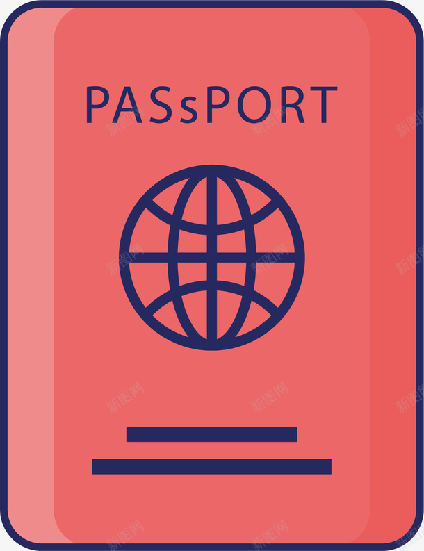 红色国际护照矢量图ai免抠素材_新图网 https://ixintu.com 创意 卡通 国际 手绘 护照 简约 红色 设计 矢量图