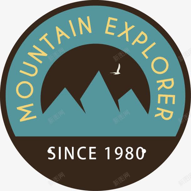 创意山地探险标签png免抠素材_新图网 https://ixintu.com 创意 山地 探险 标签