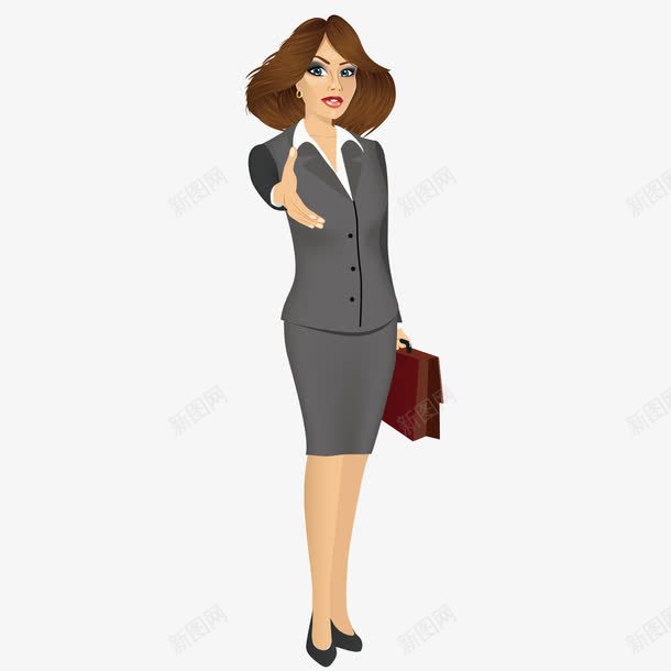 穿着文件包的职业女性png免抠素材_新图网 https://ixintu.com 女性 职业 职业女性