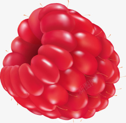 红色卡通树莓素材
