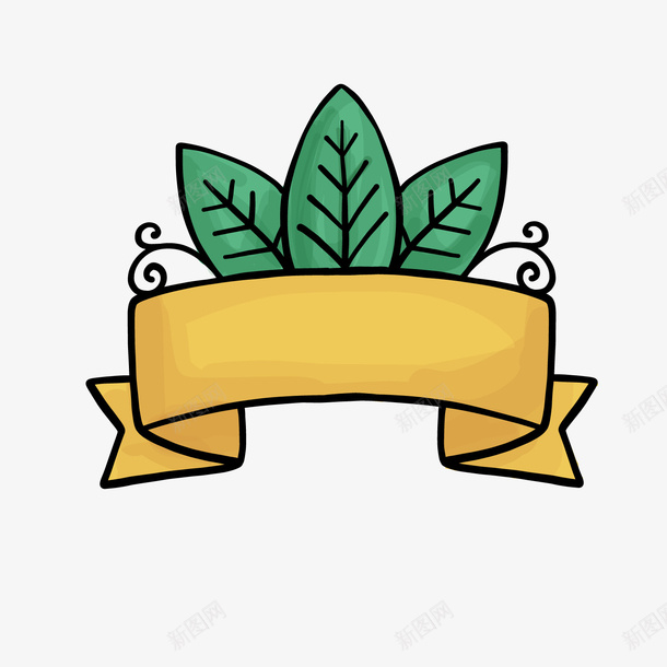 绿色叶子植物标签png免抠素材_新图网 https://ixintu.com 卡通叶子 卡通植物 文案背景 植物标签 绿色叶子