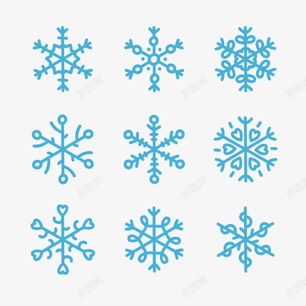 蓝雪花图标模板png_新图网 https://ixintu.com 几何 图标 圣诞节 抽象