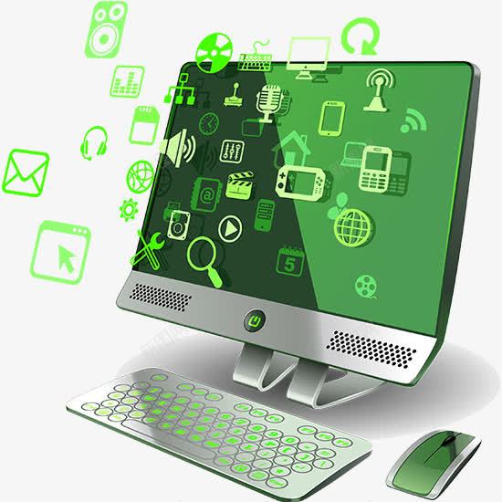 绿色电脑一体机科技信息png免抠素材_新图网 https://ixintu.com 一体机 科技电脑 绿色 绿色科技