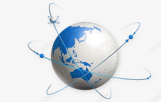 蓝色地球和卫星png免抠素材_新图网 https://ixintu.com 卫星 地球卫星 蓝色卫星 蓝色地球