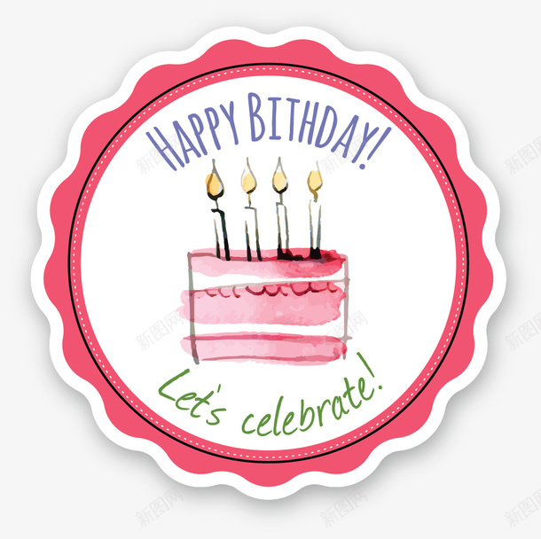 生日快乐蛋糕标签png免抠素材_新图网 https://ixintu.com 标签 标签设计 生日快乐 生日蛋糕 美食标签 蛋糕