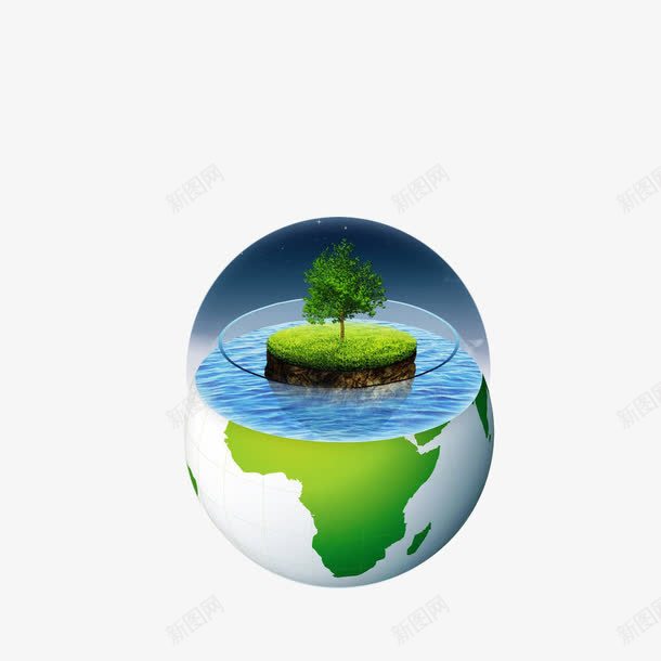 创意手绘漂浮小岛png免抠素材_新图网 https://ixintu.com 创意手绘 地球 山 树 漂浮 漂浮山 绿色 透明罩
