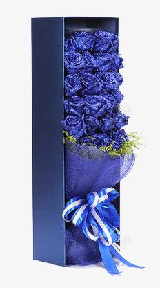 蓝色玫瑰花蓝色包装盒素材