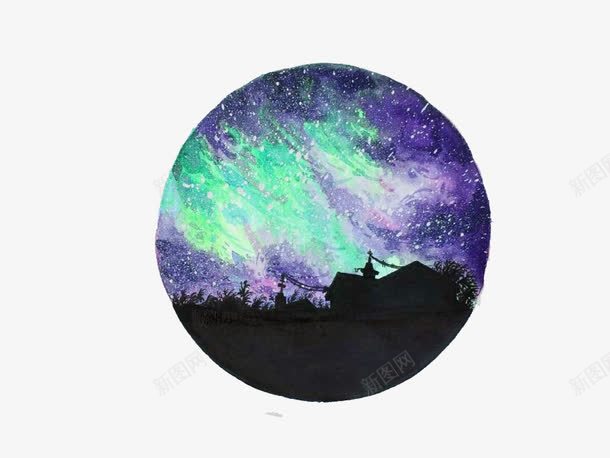 紫色星海插画png免抠素材_新图网 https://ixintu.com 插画 星海 星空 紫色