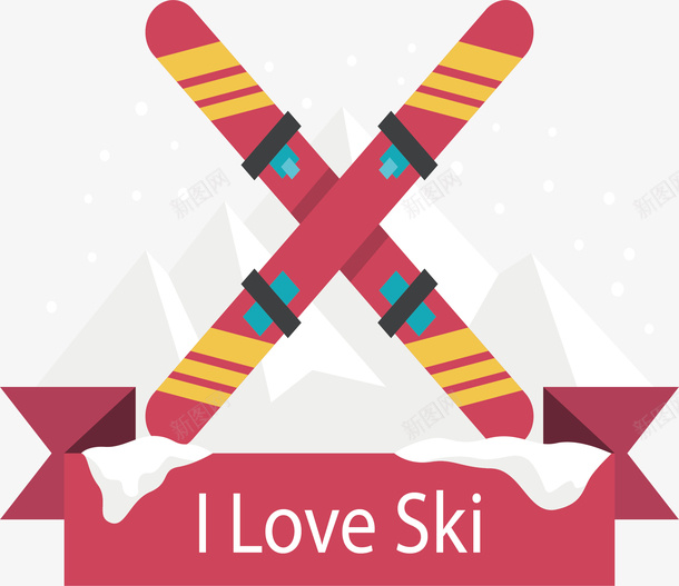 粉红色滑雪板运动标签矢量图ai免抠素材_新图网 https://ixintu.com 冬季滑雪 我爱滑雪 滑雪 滑雪板 滑雪标签 矢量png 矢量图