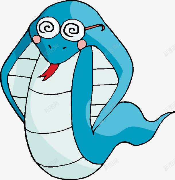 可爱吉祥物png免抠素材_新图网 https://ixintu.com 卡通动物蛇矢量素材可爱老花镜