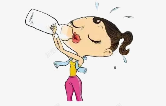 喝水的女孩png免抠素材_新图网 https://ixintu.com 喝水 女孩 汗水 汗珠 运动