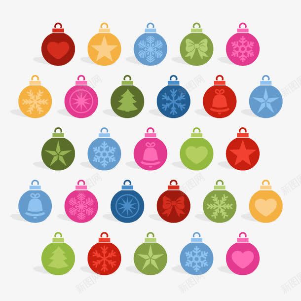 27款彩色圣诞吊球png免抠素材_新图网 https://ixintu.com 吊球设计 圣诞吊球 圣诞矢量 圣诞素材 彩色吊球