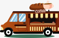 卡通咖啡食物车子素材