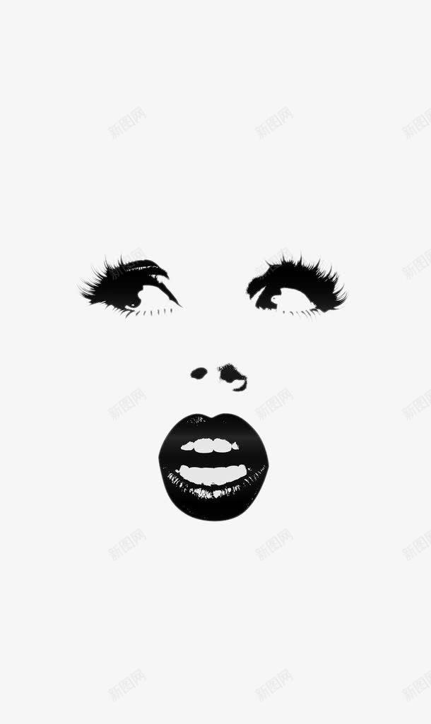 创意女士眼口鼻png免抠素材_新图网 https://ixintu.com 创意设计 女人 脸 装饰图案