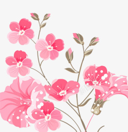 水彩艺术装饰粉红花卉素材