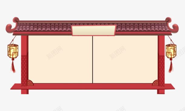 古典门手绘png免抠素材_新图网 https://ixintu.com 古典 手绘 灯笼 门