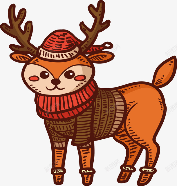 冬日圣诞驯鹿矢量图ai免抠素材_新图网 https://ixintu.com 冬日驯鹿 可爱驯鹿 圣诞节 圣诞驯鹿 矢量png 驯鹿 矢量图