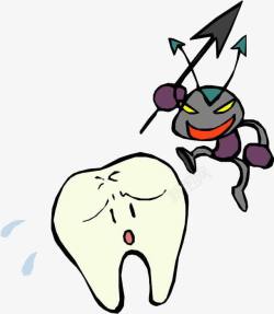 牙疼的细菌素材