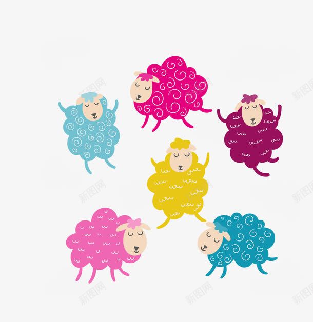 彩色创意可爱卡通空中小羊png免抠素材_新图网 https://ixintu.com 创意可爱 卡通 小羊 彩色空中小羊 矢量空中小羊