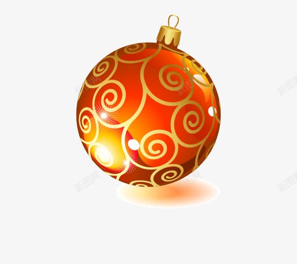 圣诞球png免抠素材_新图网 https://ixintu.com png 免费下载 圣诞元素 圣诞球 橙色 花纹球