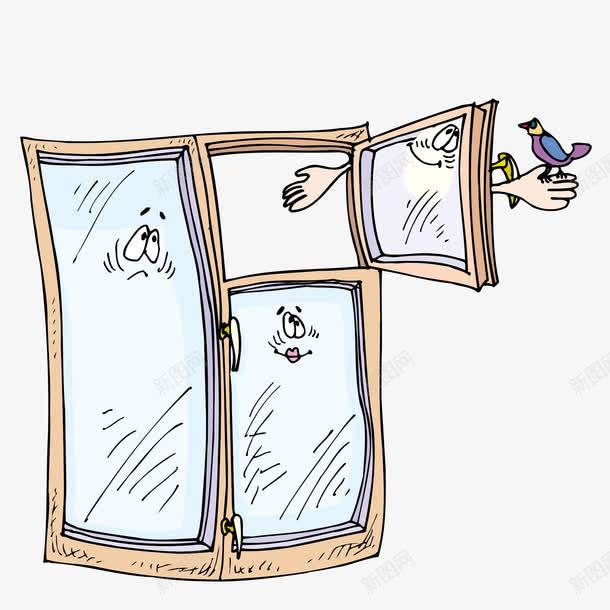 卡通窗户玻璃png免抠素材_新图网 https://ixintu.com 玻璃 玻璃矢量 窗户 窗户玻璃