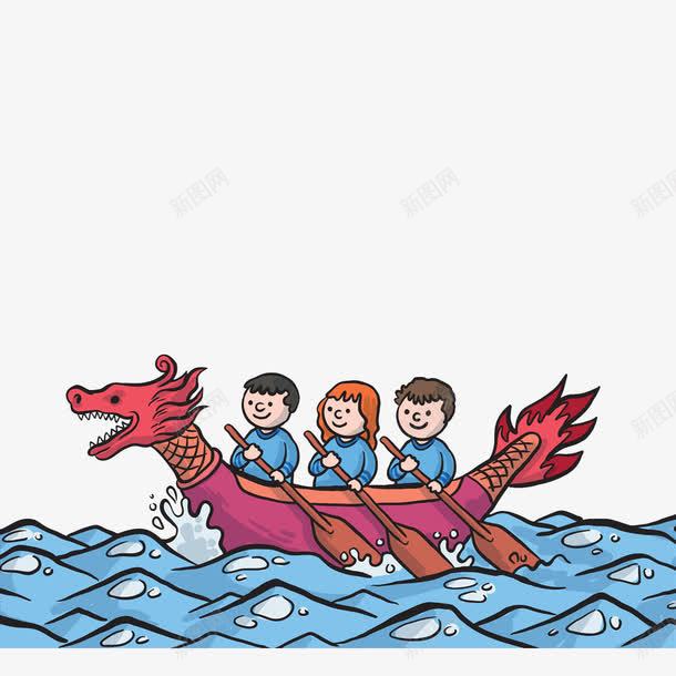 划船的孩子png免抠素材_新图网 https://ixintu.com 划船 卡通 孩子 手绘 船桨