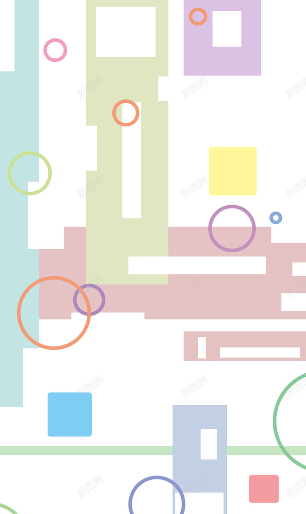 方块彩圈几何元素几何背景png免抠素材_新图网 https://ixintu.com 几何 圆圈 抽象组合 正方形 背景 长方形