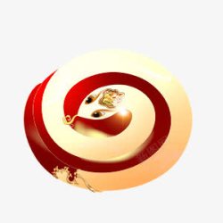 金色中国风金蛇日字装饰素材