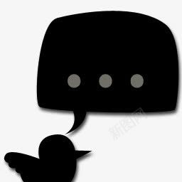 黑色小鸟有话说对话框点点点图标png_新图网 https://ixintu.com 对话框 小鸟 点点 话说 黑色